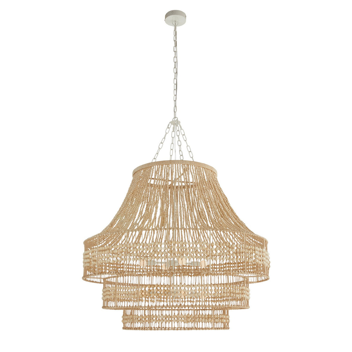Tulane Eight Light Chandelier in Natural/Natural/White