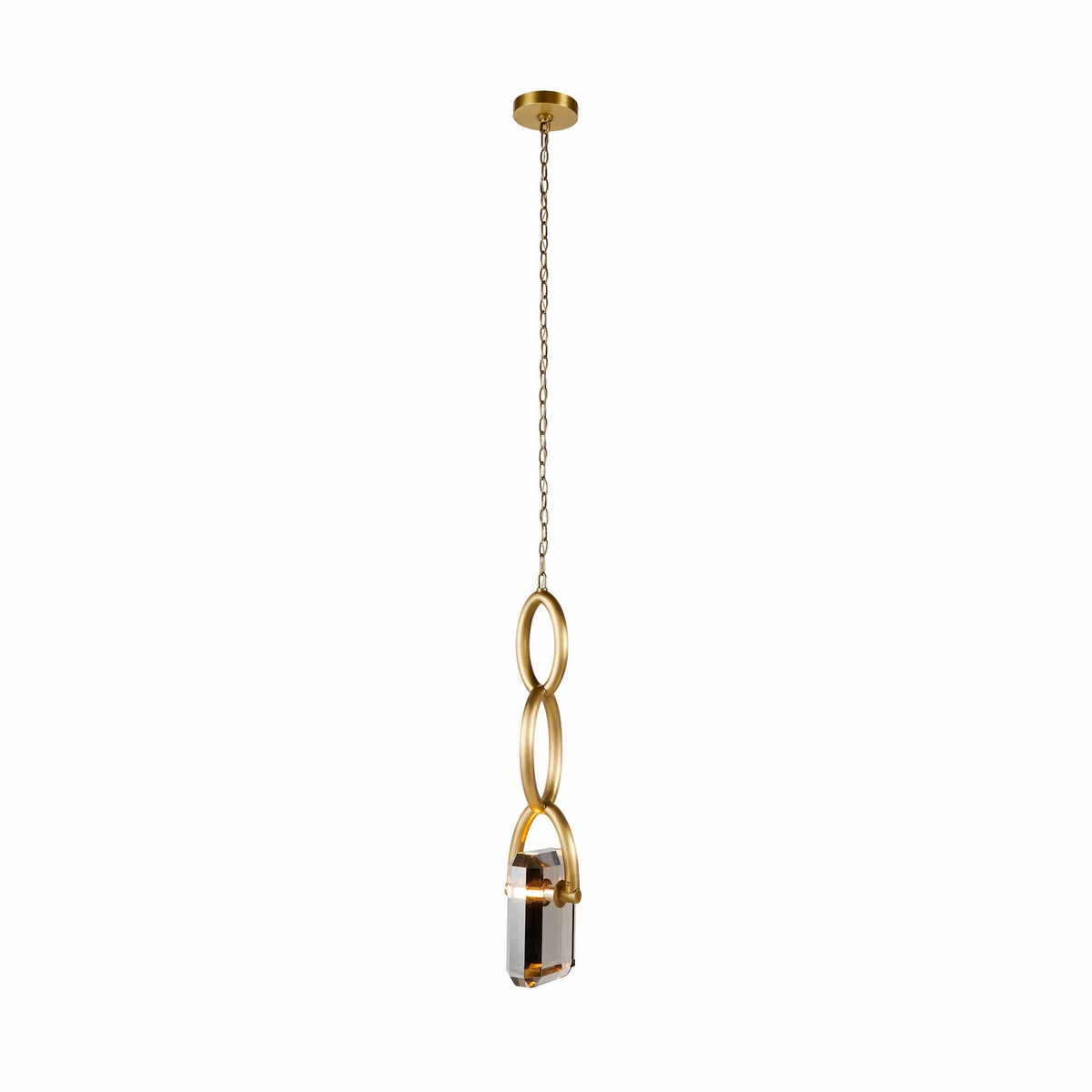 Estate LED Pendant in Smoke/Antique Brass