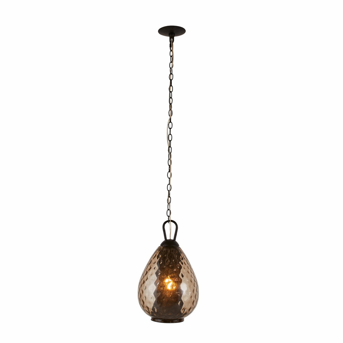 Eureka One Light Pendant in Smoke/Bronze