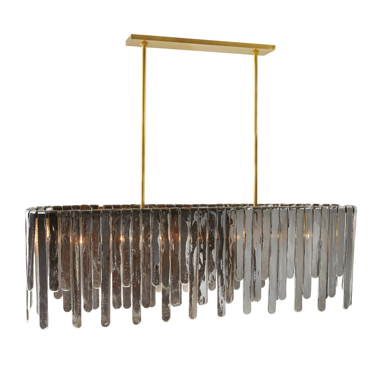 Leighton Seven Light Chandelier in Smoke Luster/Antique Brass