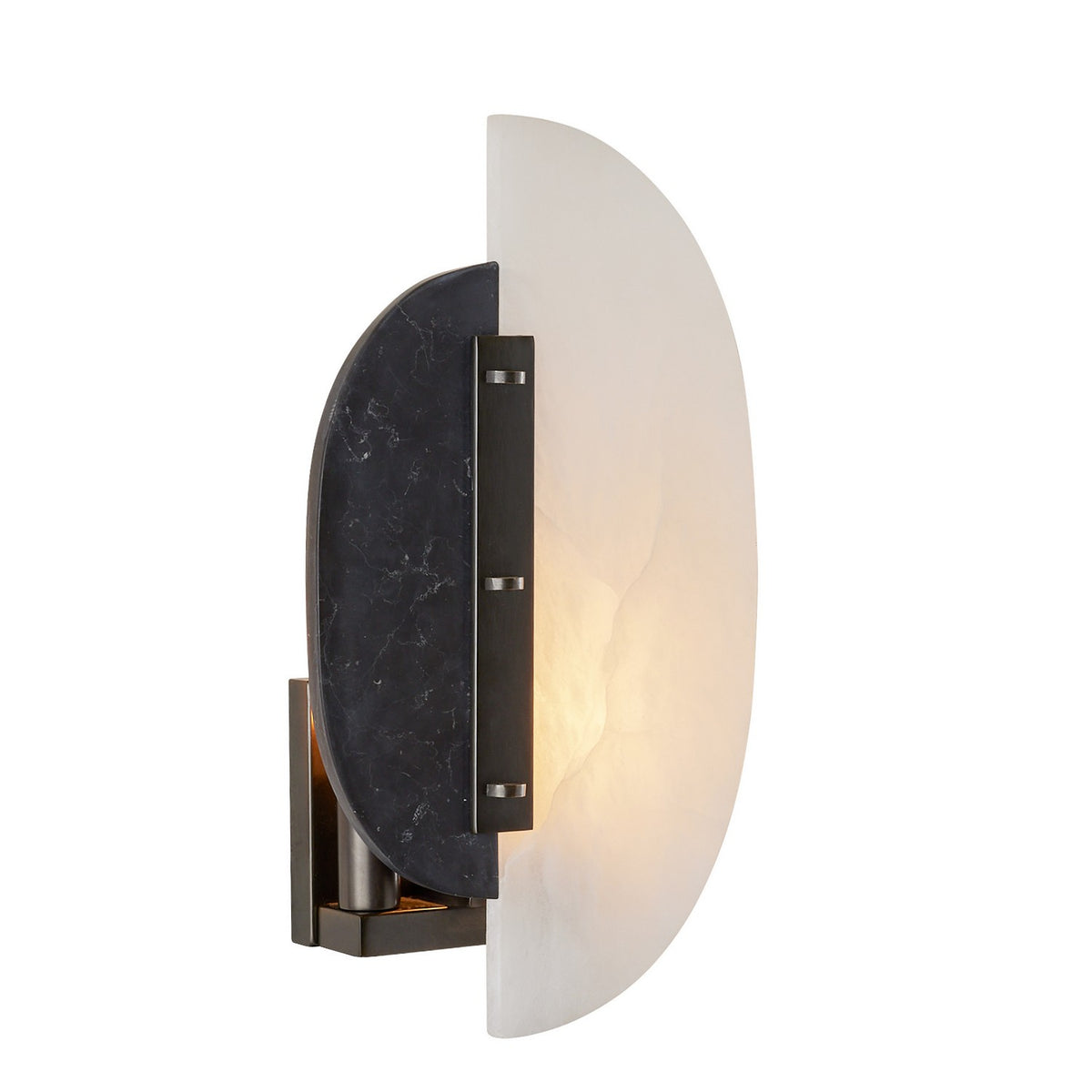 Applique murale Kianna à deux lumières, coloris blanc/noir/bronze anglais