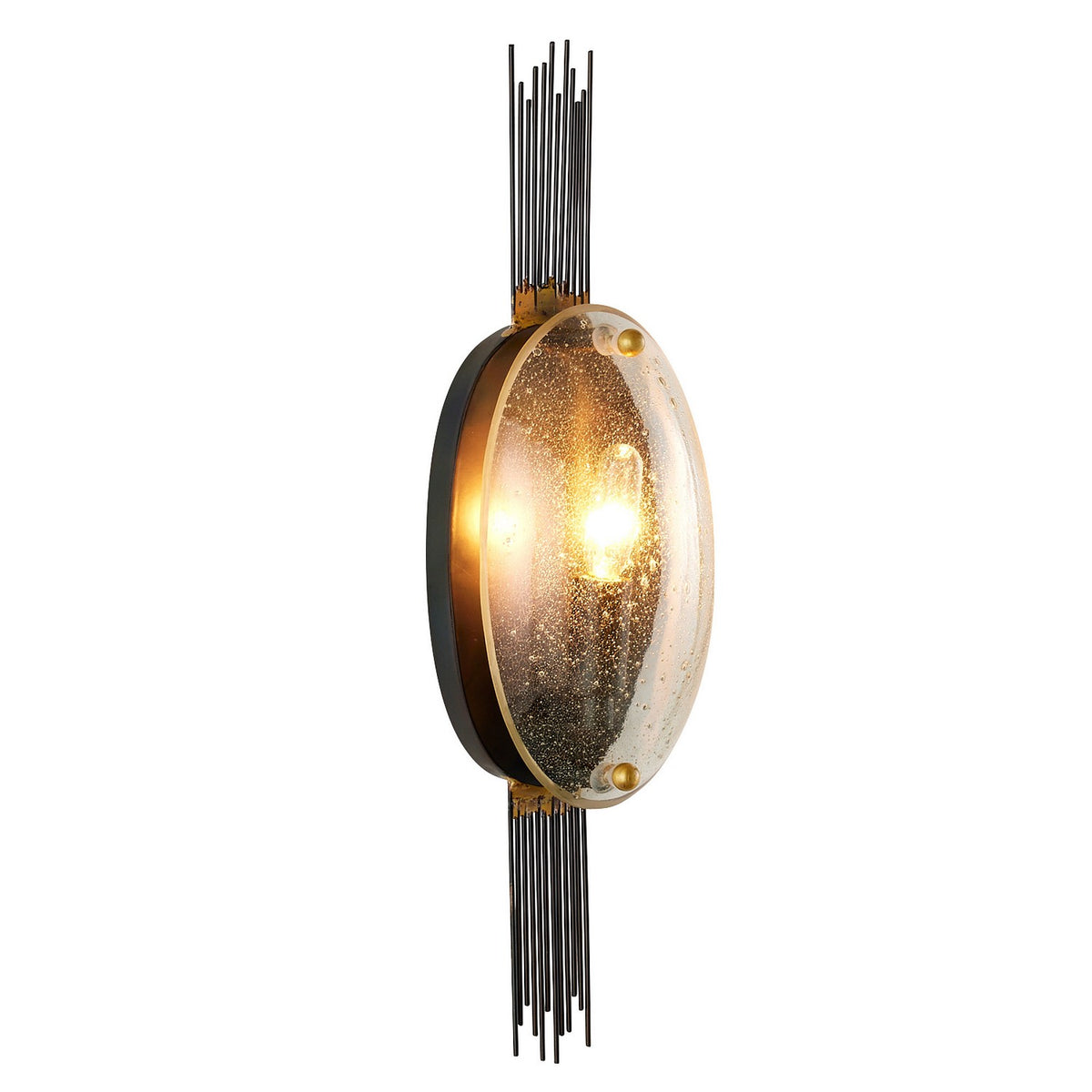 Ernest One Light Wall Sconce in Clear/Natural/Antique Brass