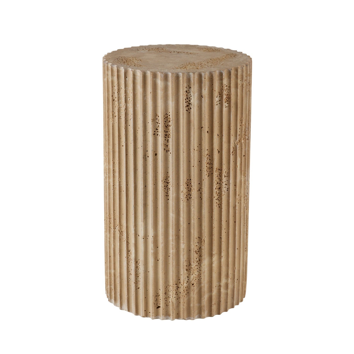 Carmello Accent Table in Chai Travertine
