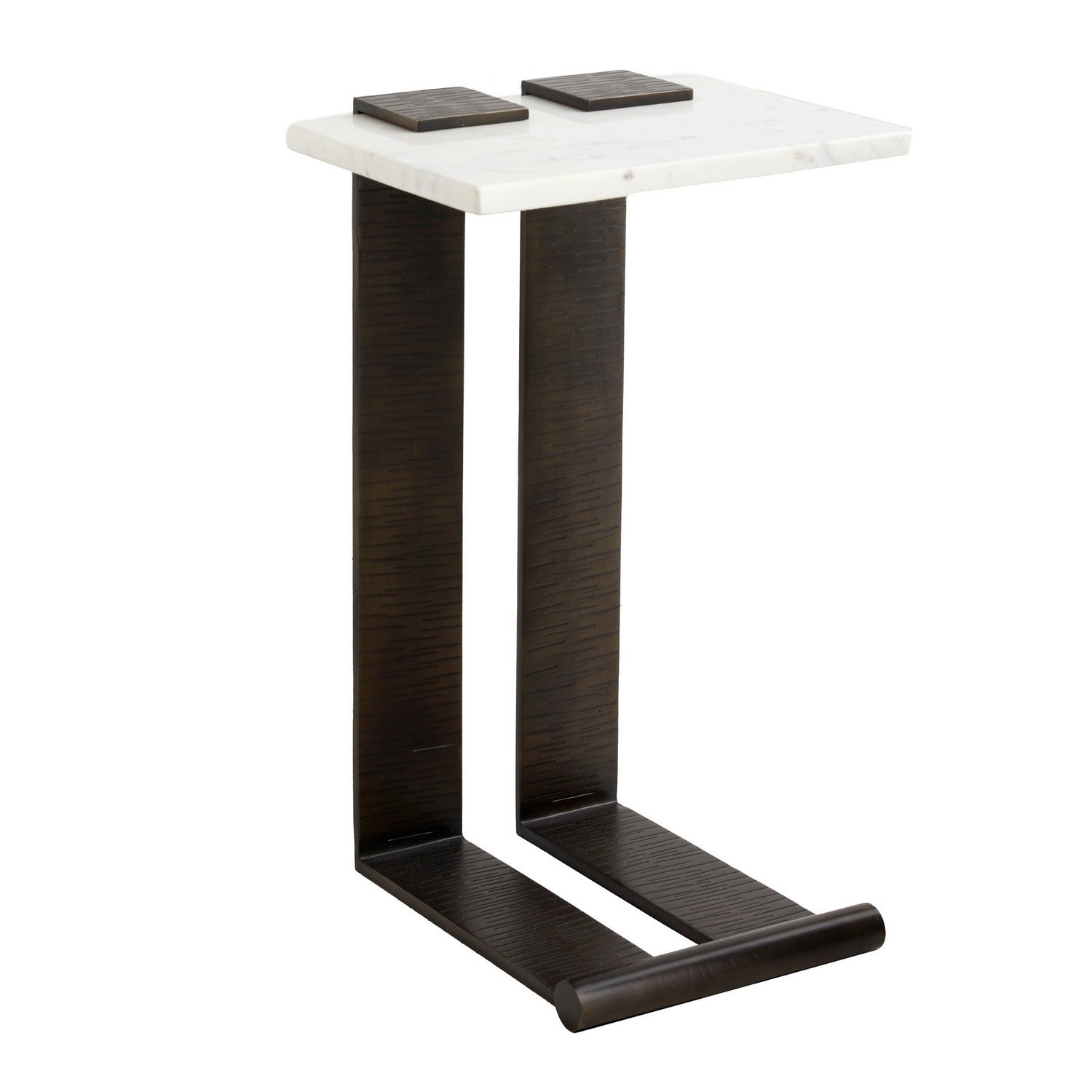 McClain Accent Table in White Marble
