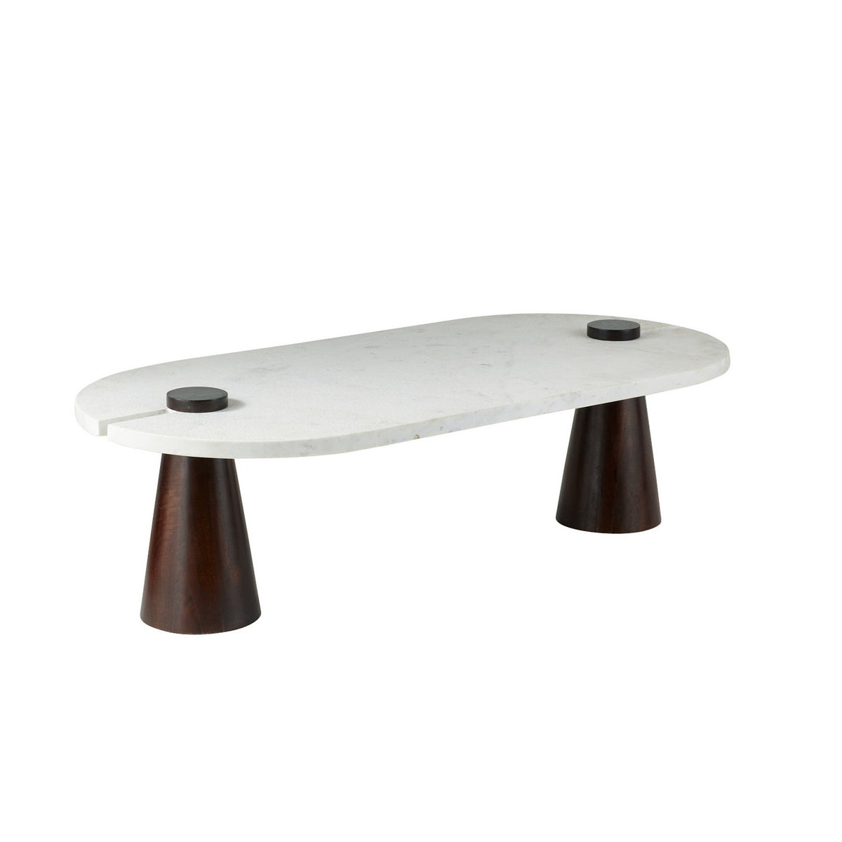 Table basse Delaney en blanc/ocre