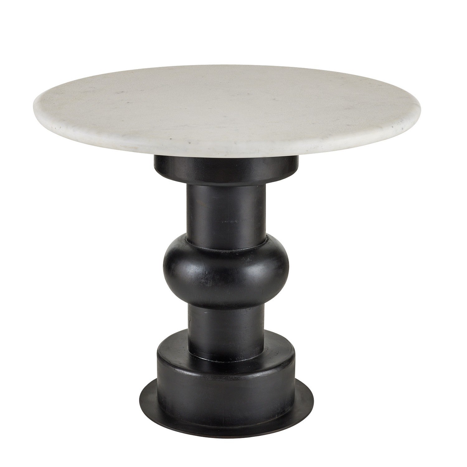 Devito End Table in White/Ebony/Bronze
