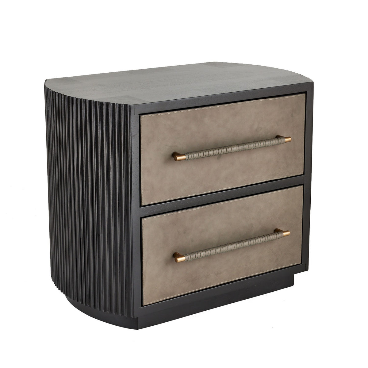 Eastchester Side Table in Ebony/Dove/Antique Brass