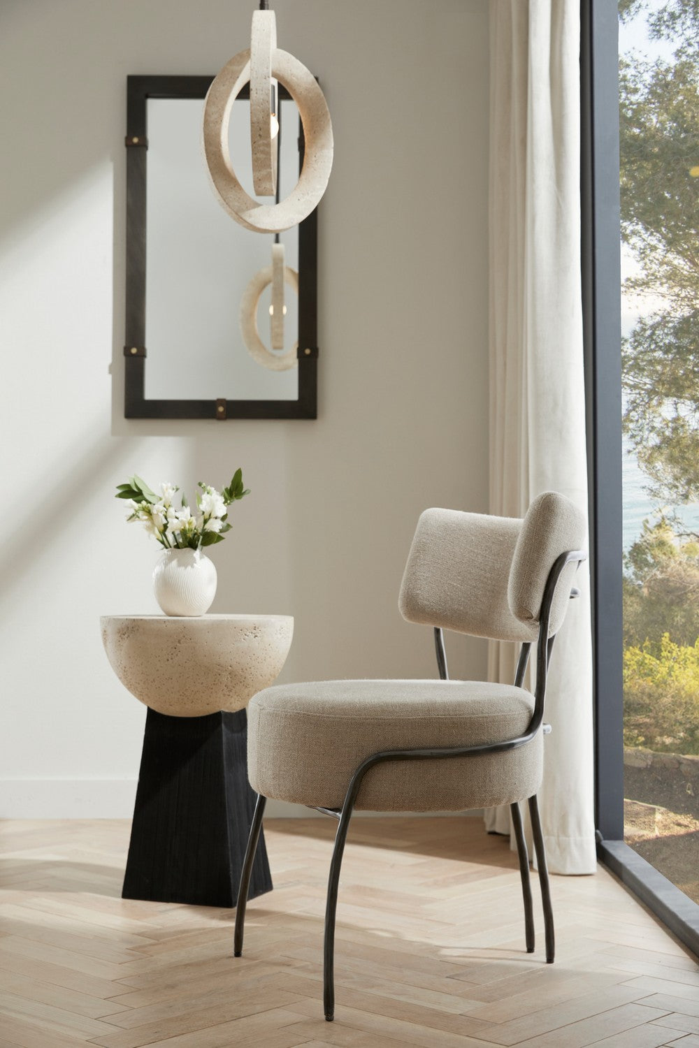 Enid Chair in Oatmeal/Natural Iron