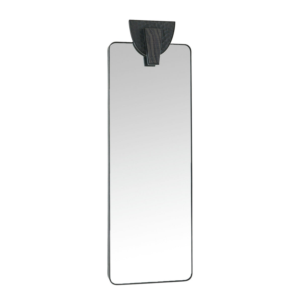 Copperhead Floor Mirror in Blackened Iron/Plain/Ebony/Black