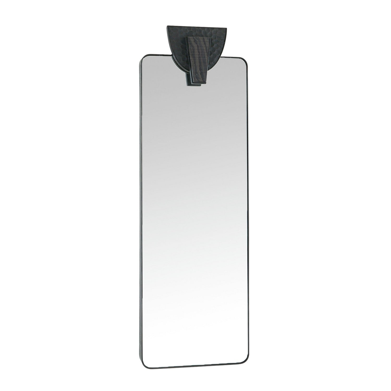 Copperhead Floor Mirror in Blackened Iron/Plain/Ebony/Black