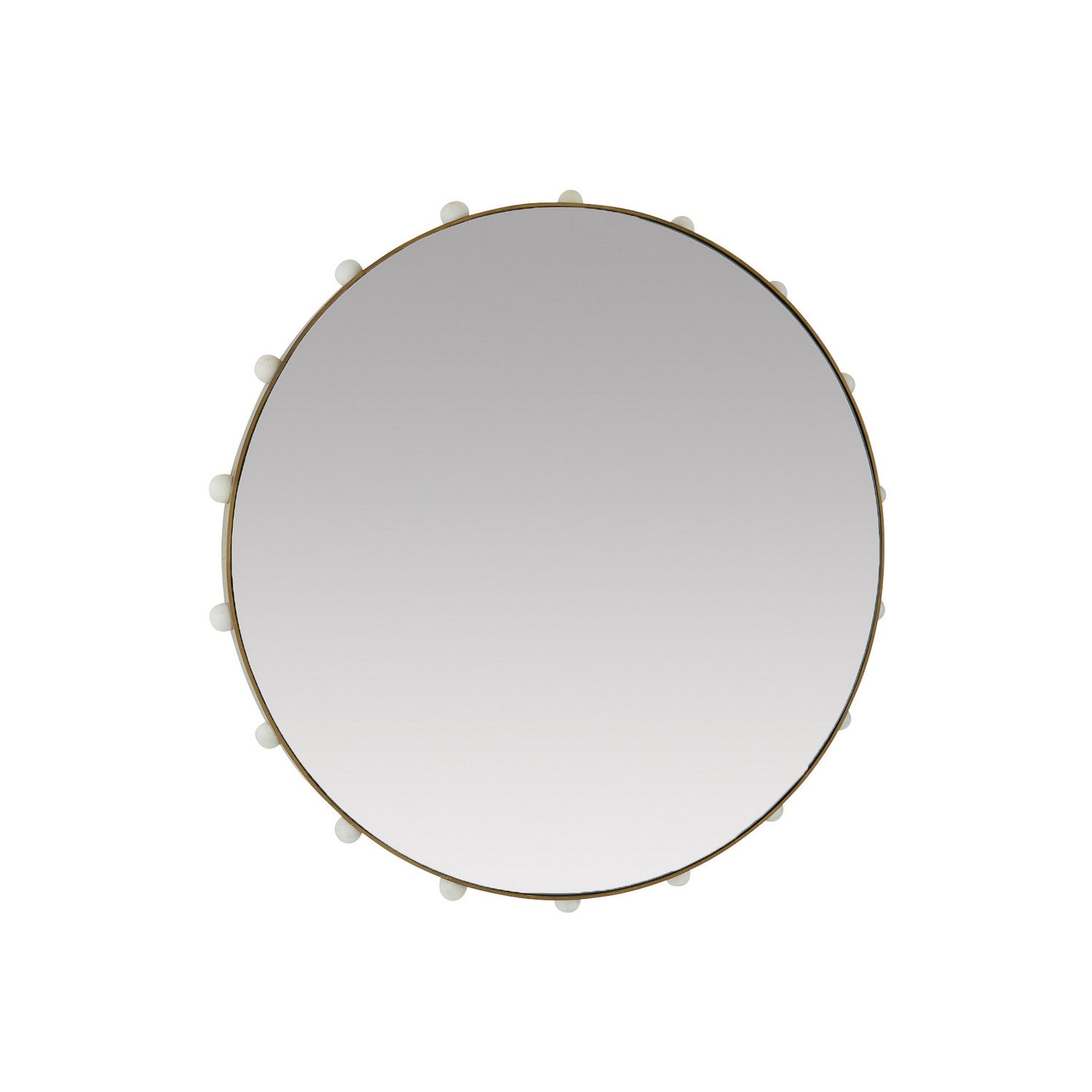 Estera Mirror in Antique Brass/White/Plain