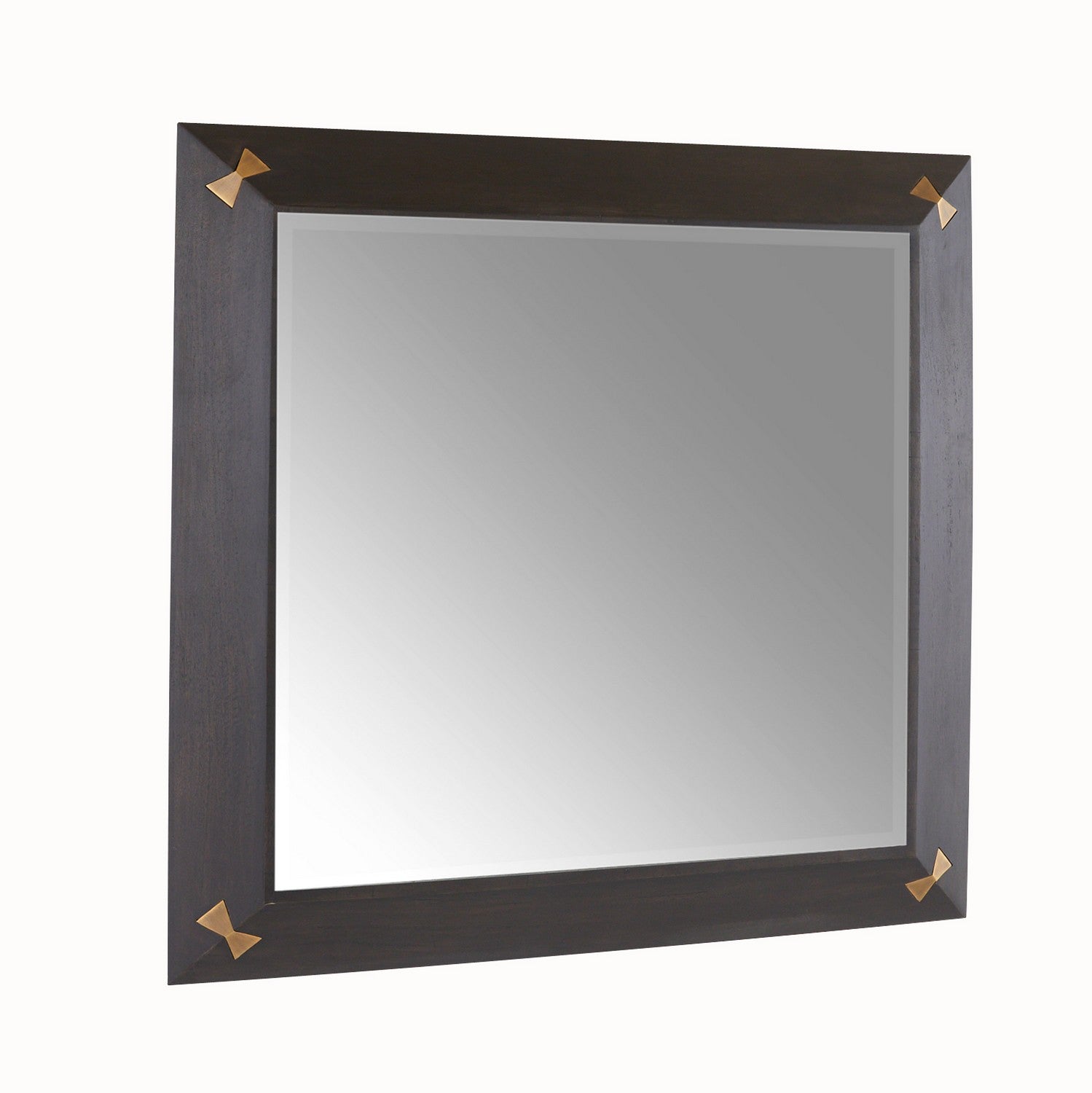 Calpini Mirror in Sable/Antique Brass/Plain
