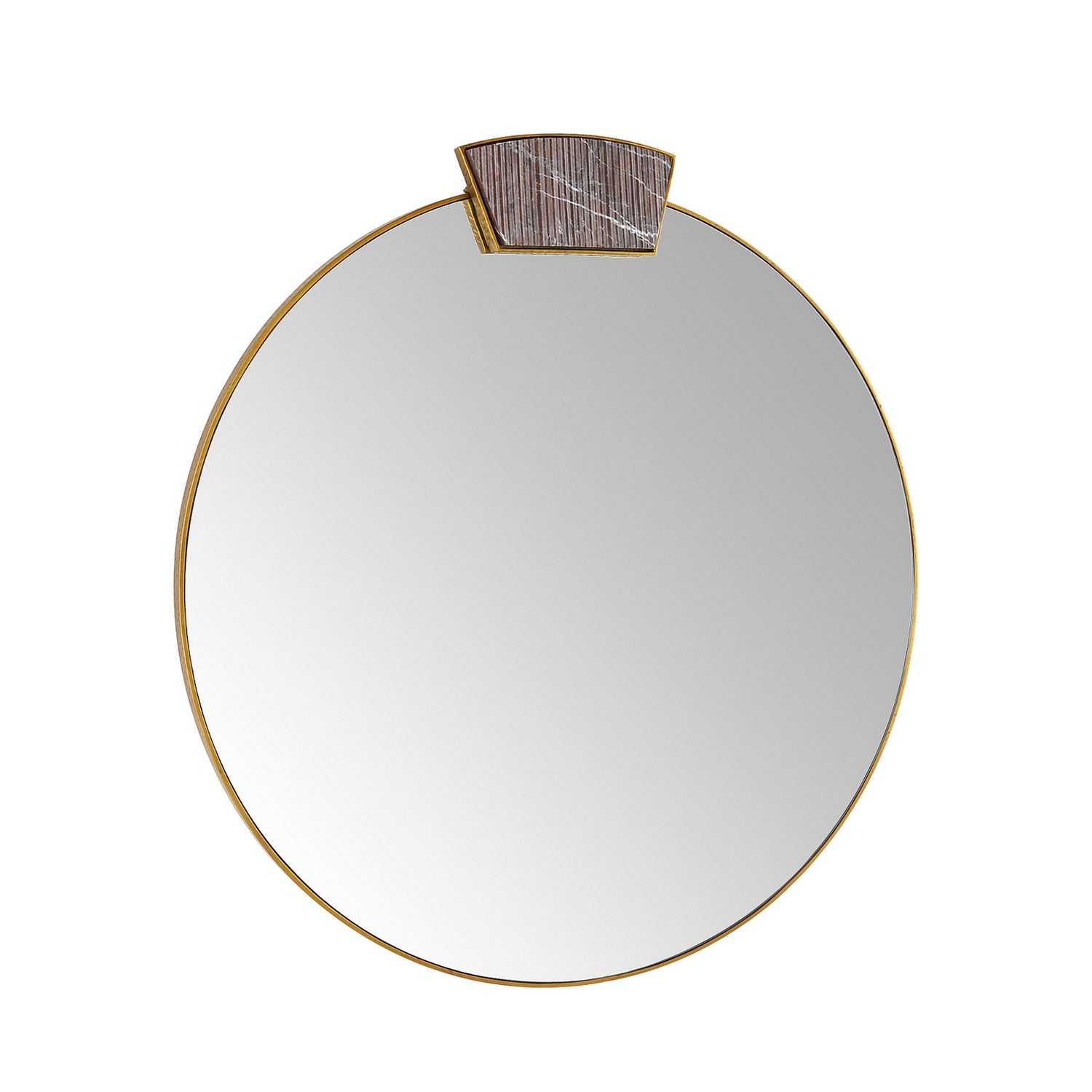 Cersei Mirror in Antique Brass/Carmine/Plain