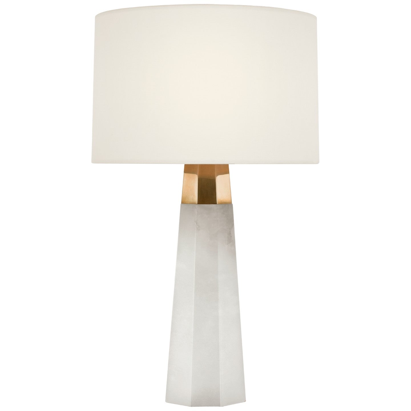 Olsen 15" Cordless Accent Lamp in Alabaster w/ Linen Shade