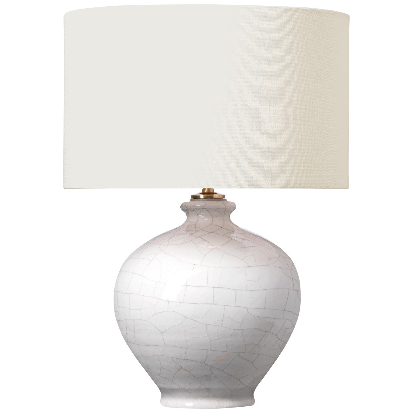 GAIOS 13" Cordless Accent Lamp in Crackled Ivory w/ Linen Shade
