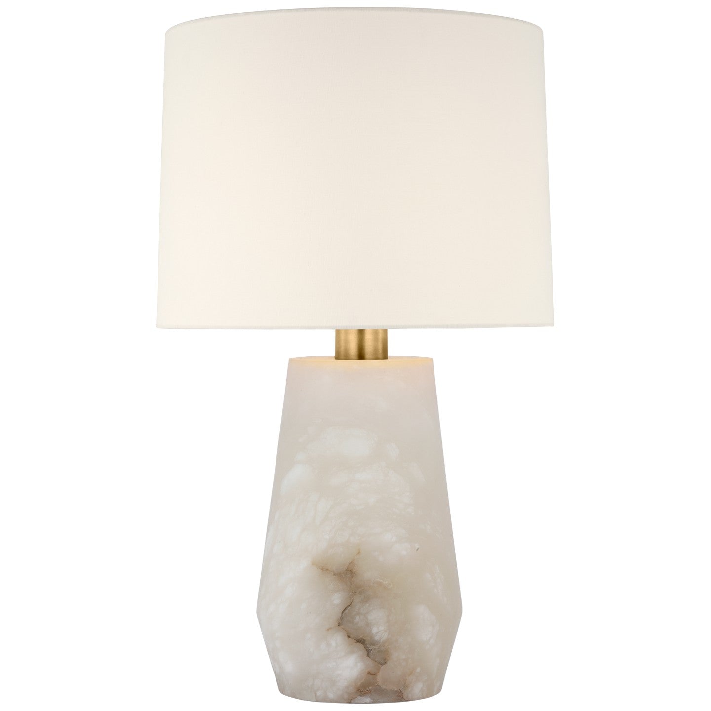 Corfu 32" Table Lamp in Alabaster with Linen Shade