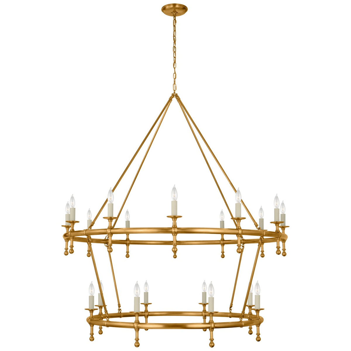Classic LED Chandelier in Antique-Burnished Brass