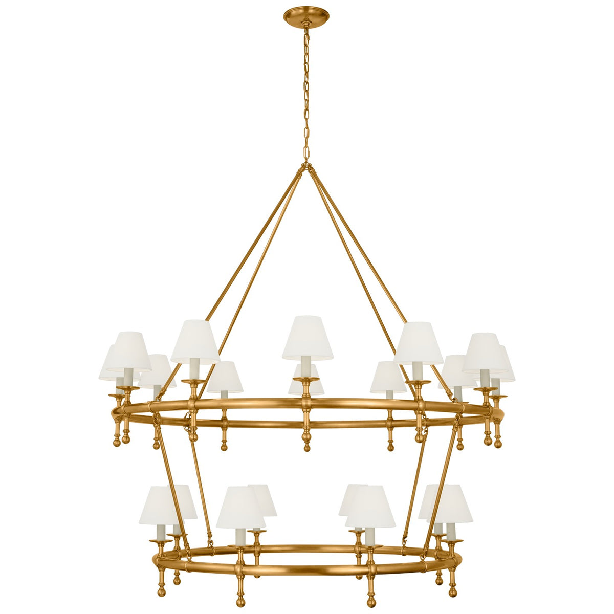 Classic LED Chandelier in Antique-Burnished Brass
