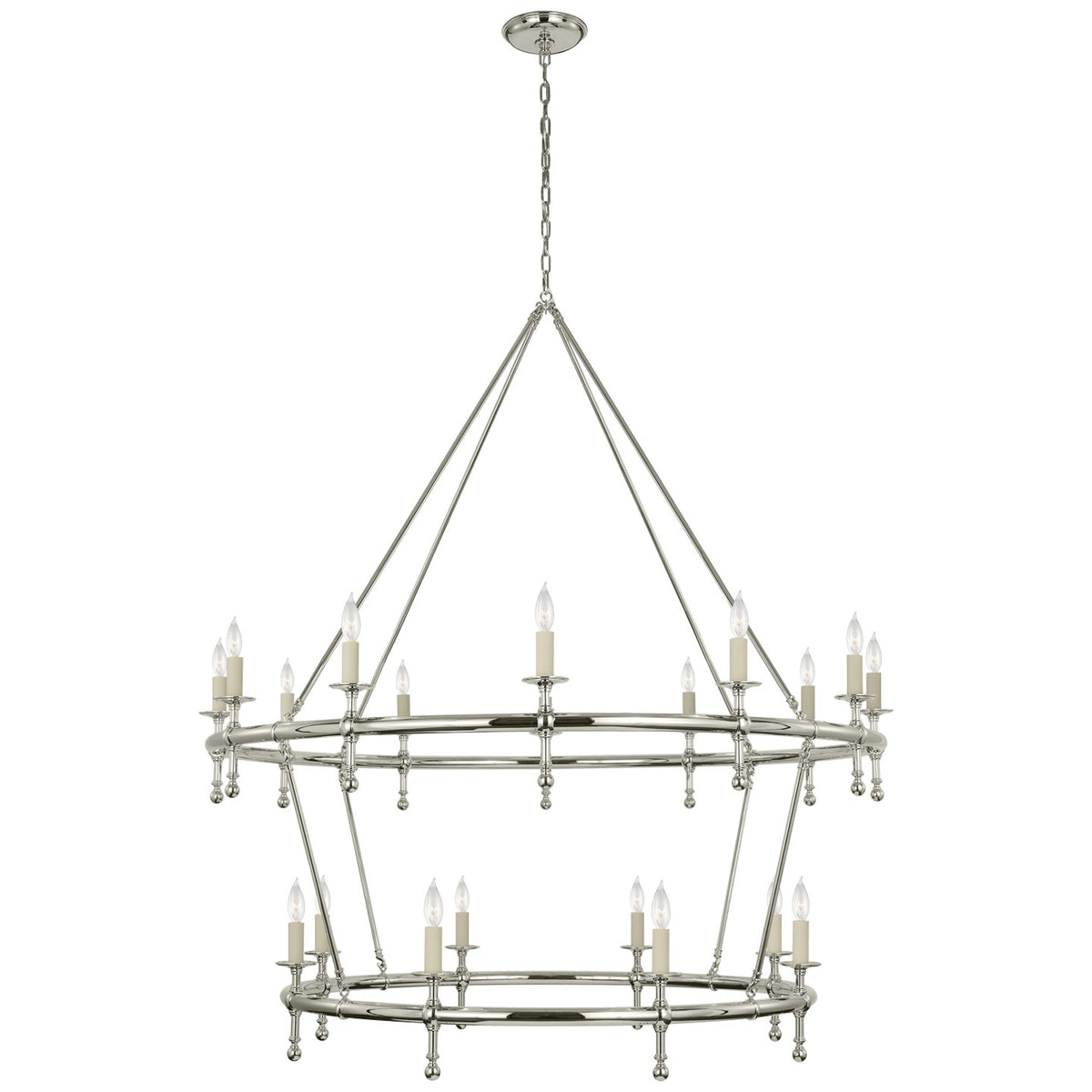 Classic LED Chandelier in Polished Nickel