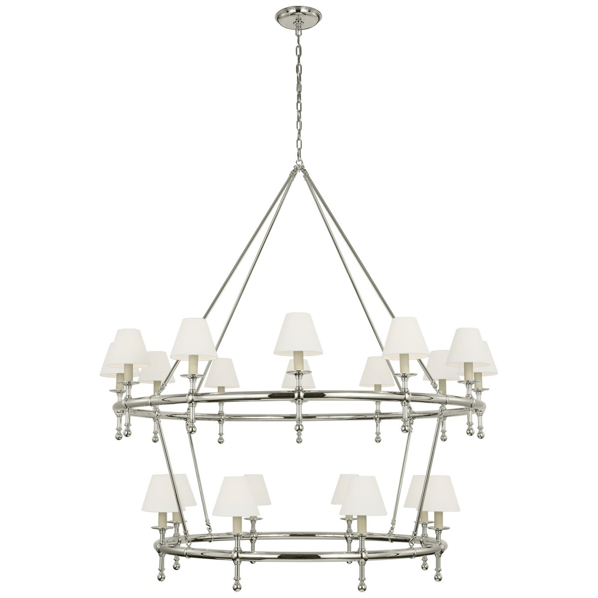 Classic LED Chandelier in Polished Nickel