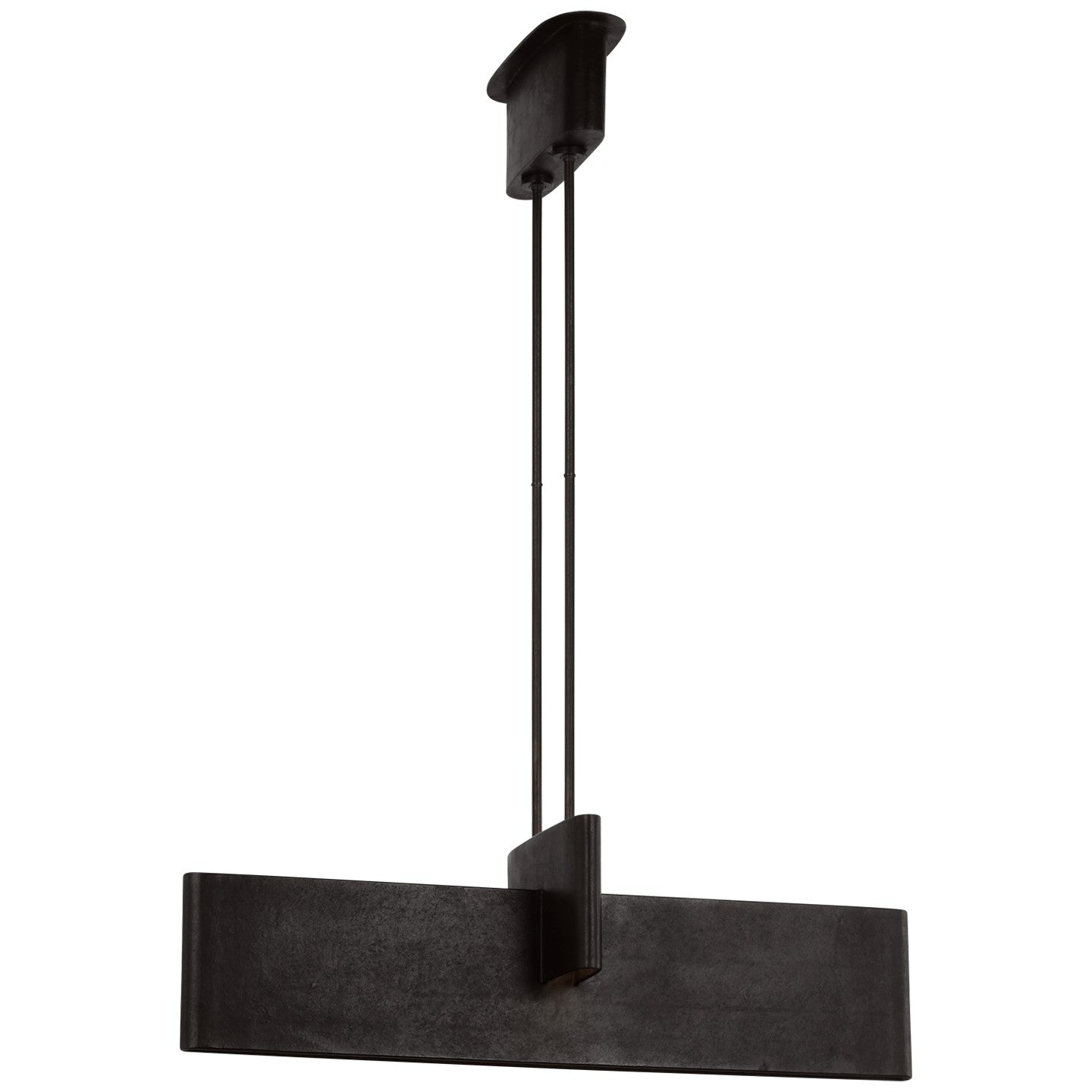 Lotura 48" Intersecting Linear Pendant in Museum Black.