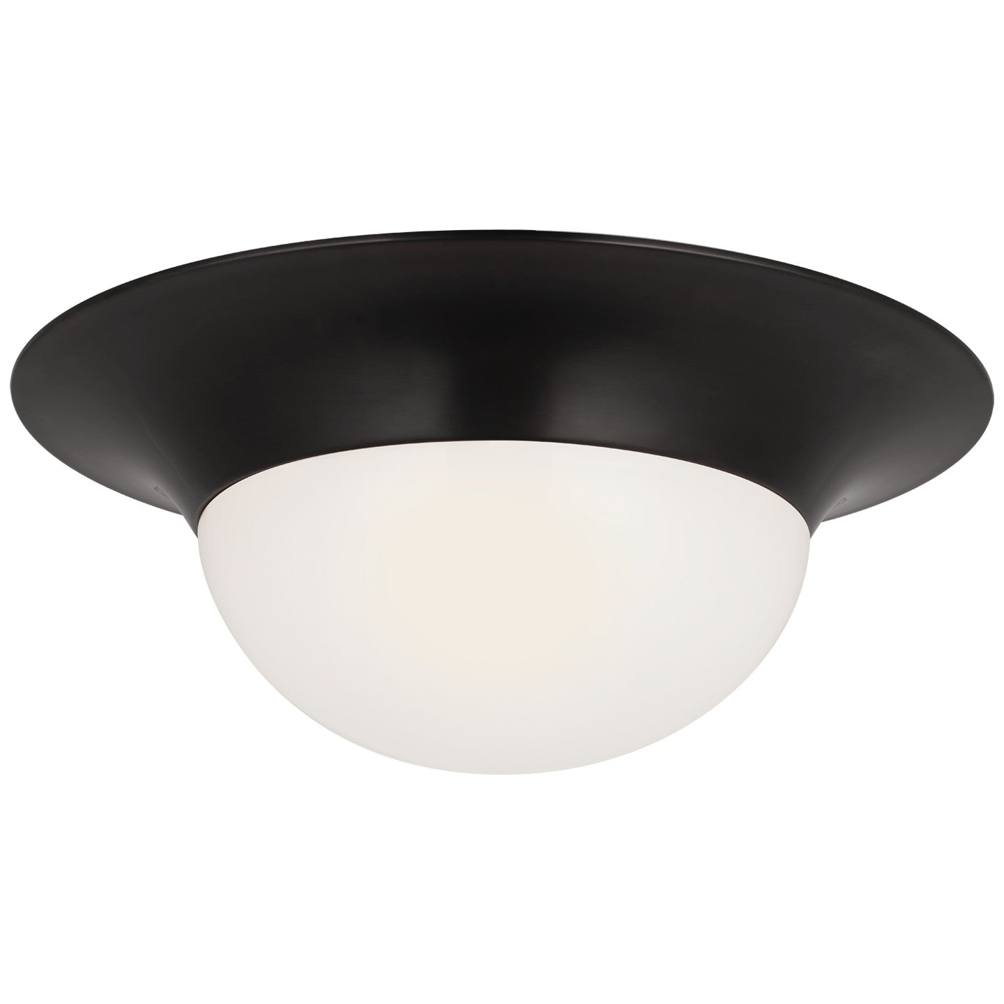 Cluny 18" Flush Mount in Bronze w/ White Glass