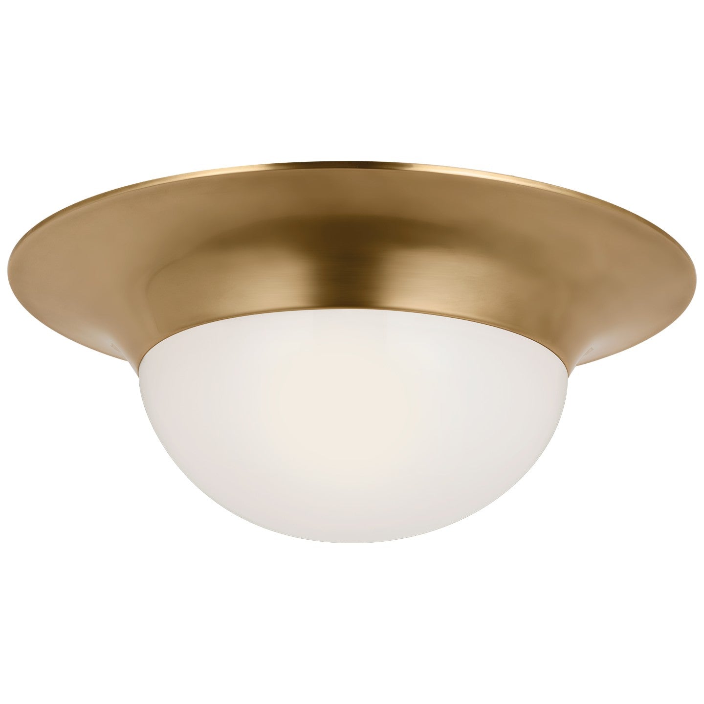 Cluny 18" Flush Mount in Hand-Rubbed Antique Brass w/ White Glass