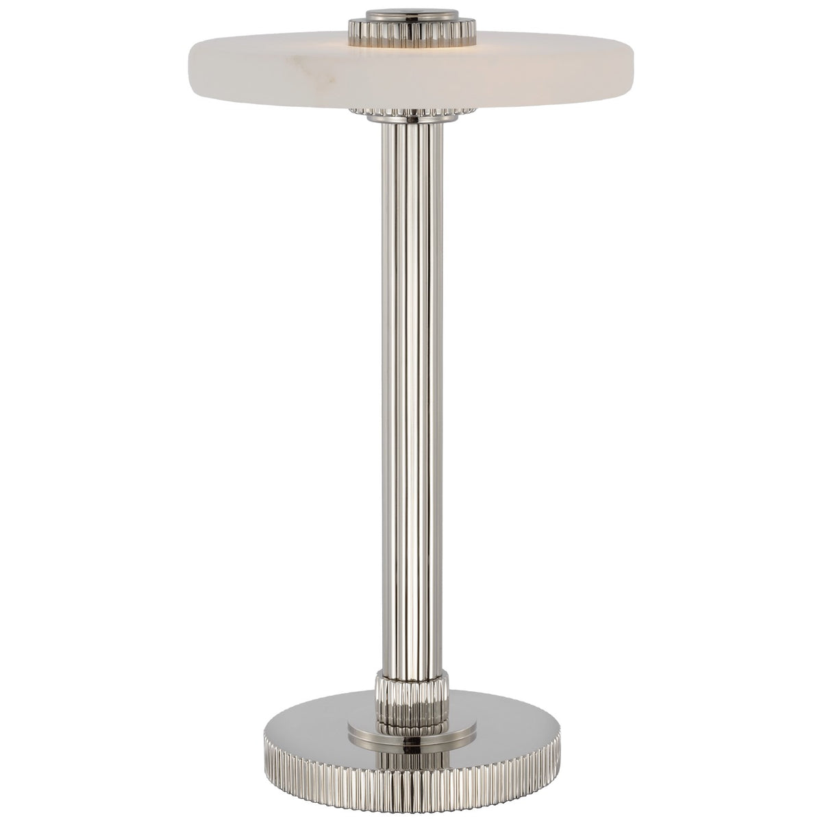 Aran LED Accent Lamp in Polished Nickel and Alabaster