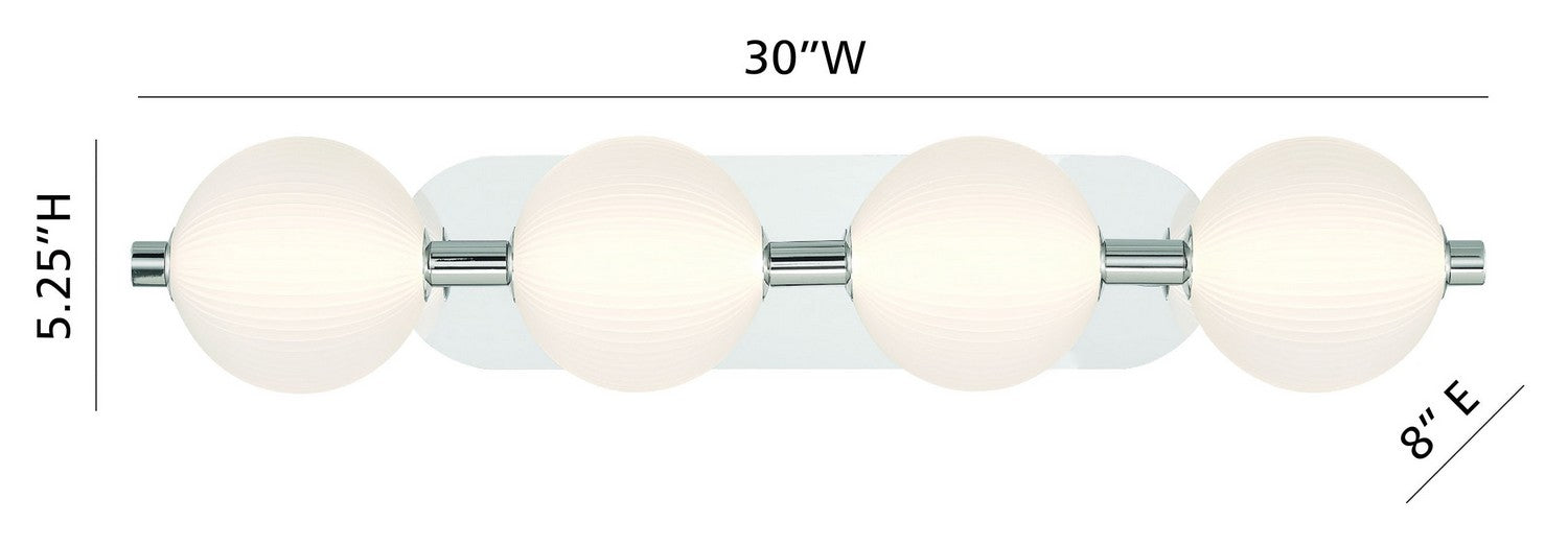 PALMAS -VAN-4LT-PN-WH in Polished Nickel