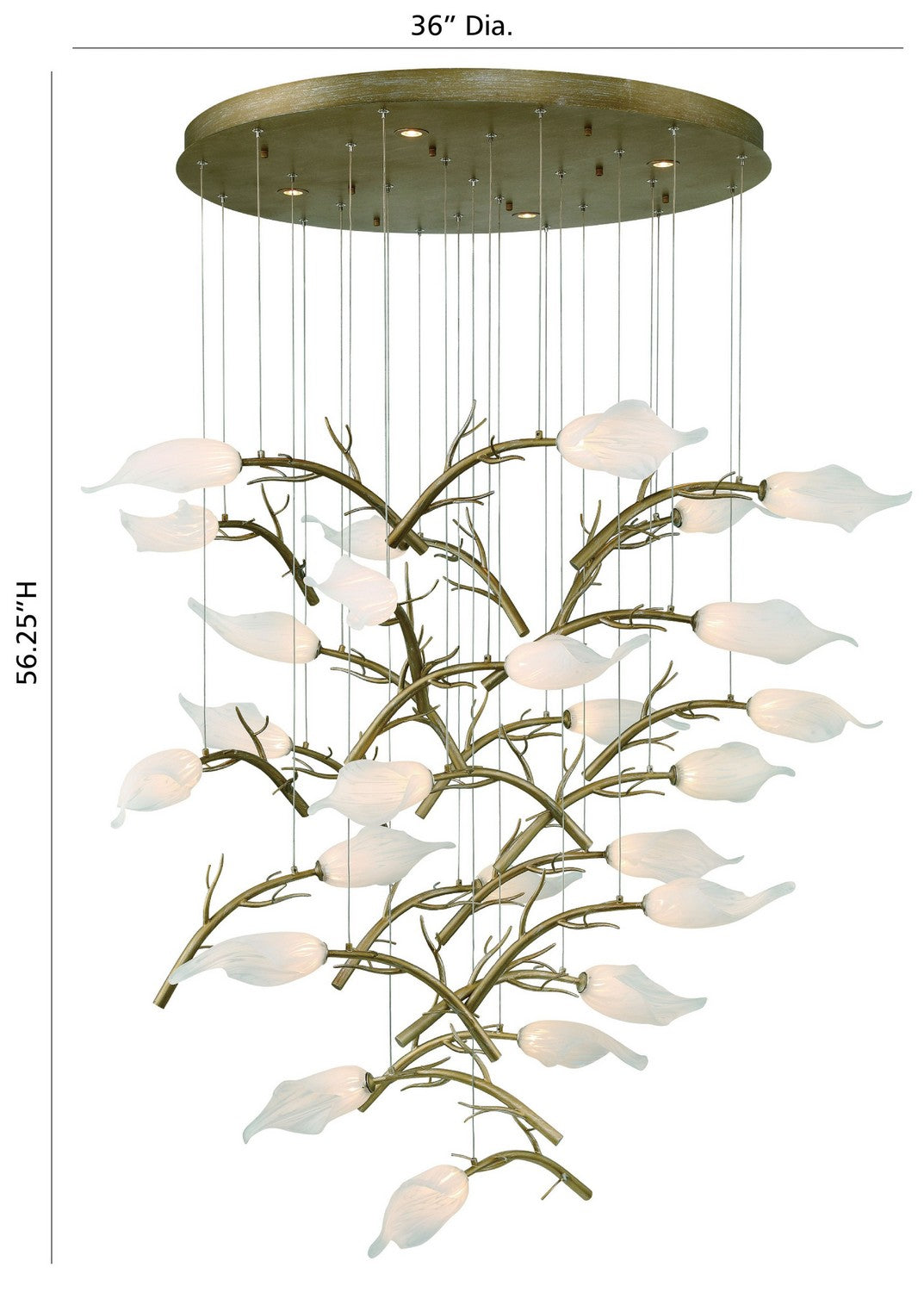 MATERA -CHD-25LT-56IN-GD-WH in Gold