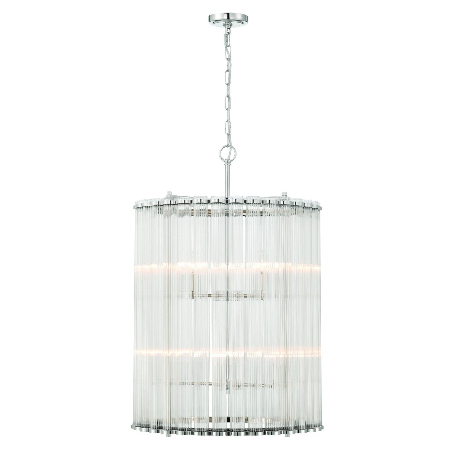 GLASBURY -CHD-8LT-27IN-PN-RB in Polished Nickel