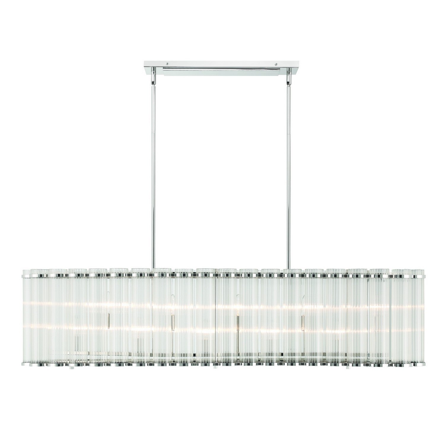 GLASBURY -CHD-10LT-52IN-PN-RB in Polished Nickel
