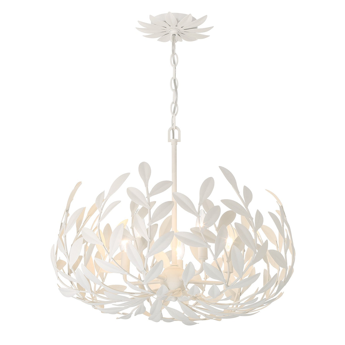 Broche Five Light Chandelier in Matte White