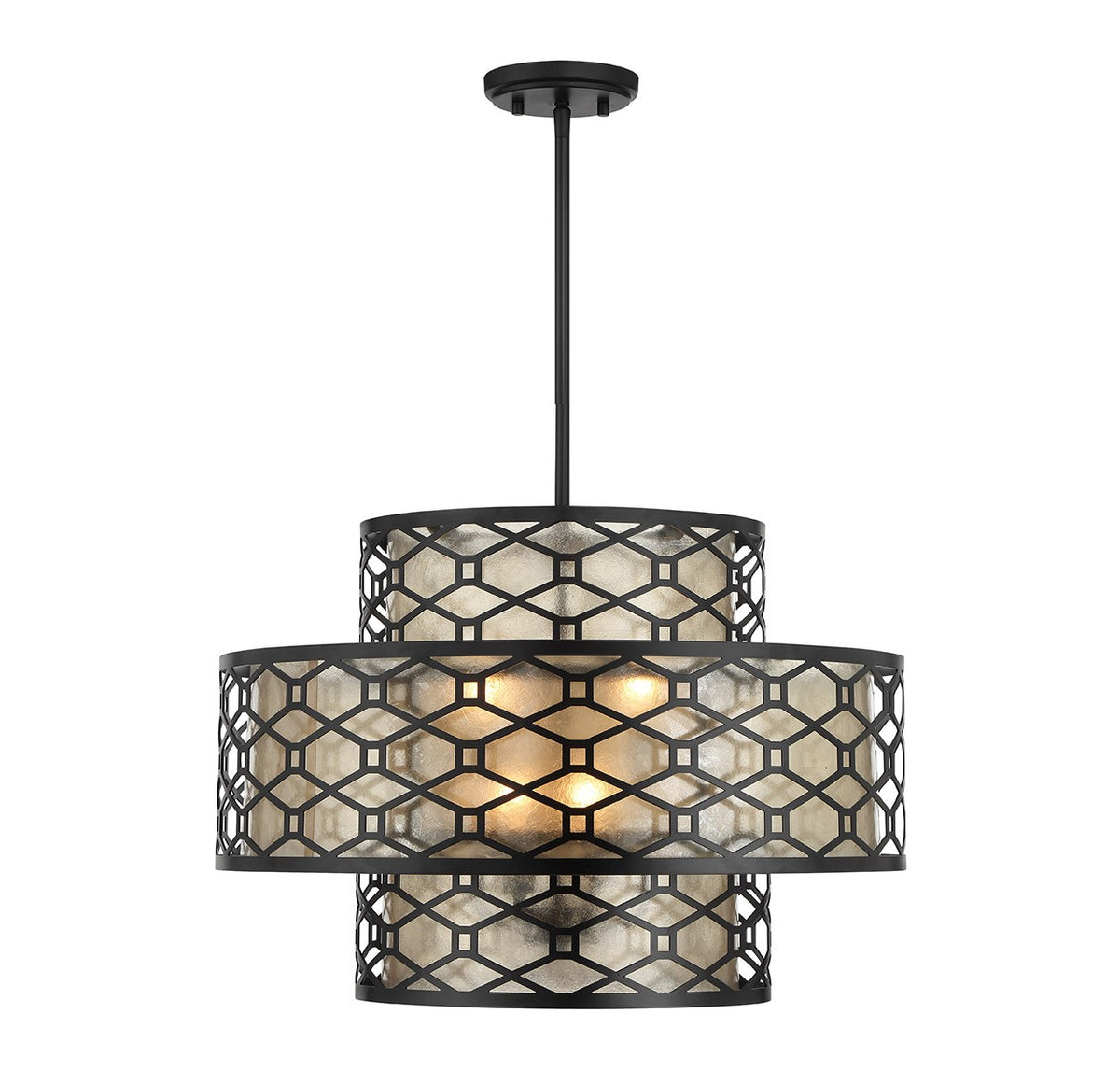 Mannheim Four Light Pendant in Matte Black