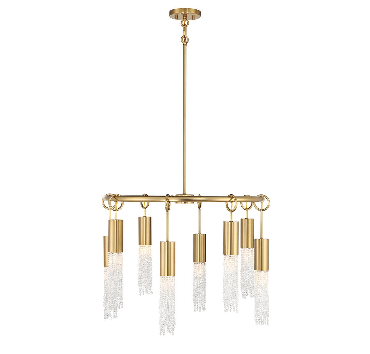 Lustre Chelsea à huit lumières en laiton chaud