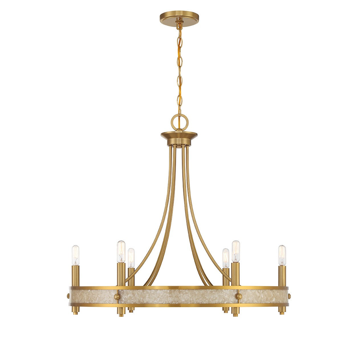Camden Six Light Chandelier in Warm Brass