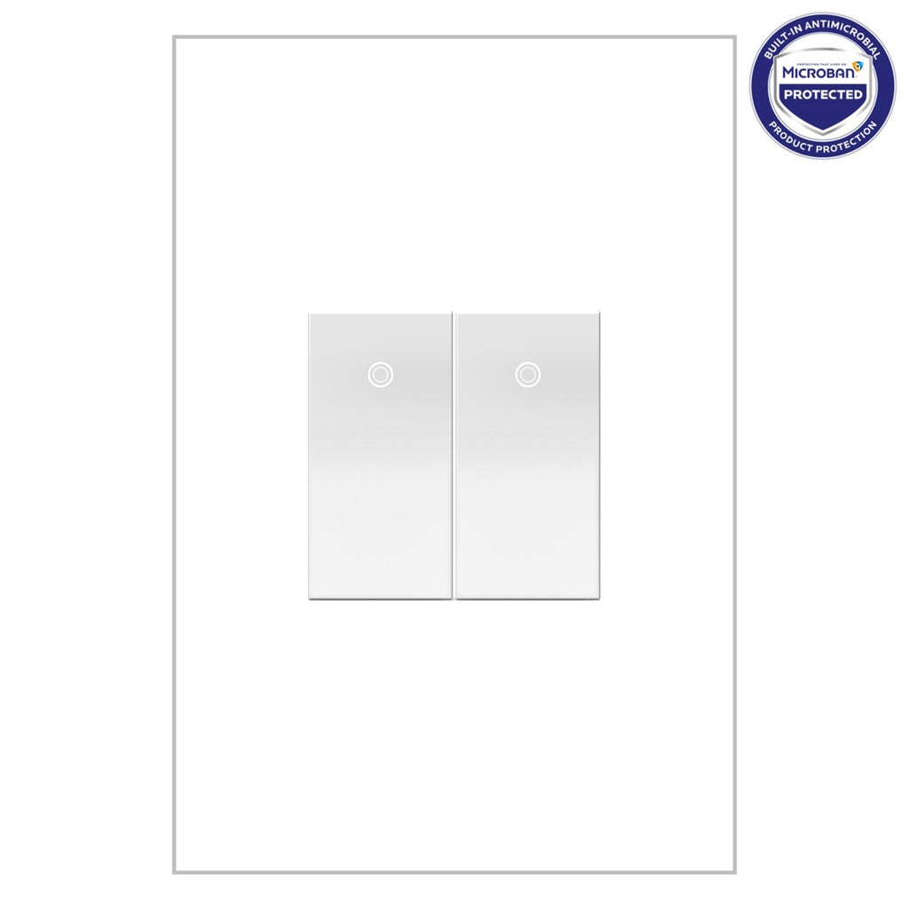 Interrupteur à bascule Adorne 227 V, demi-taille avec Microban, blanc