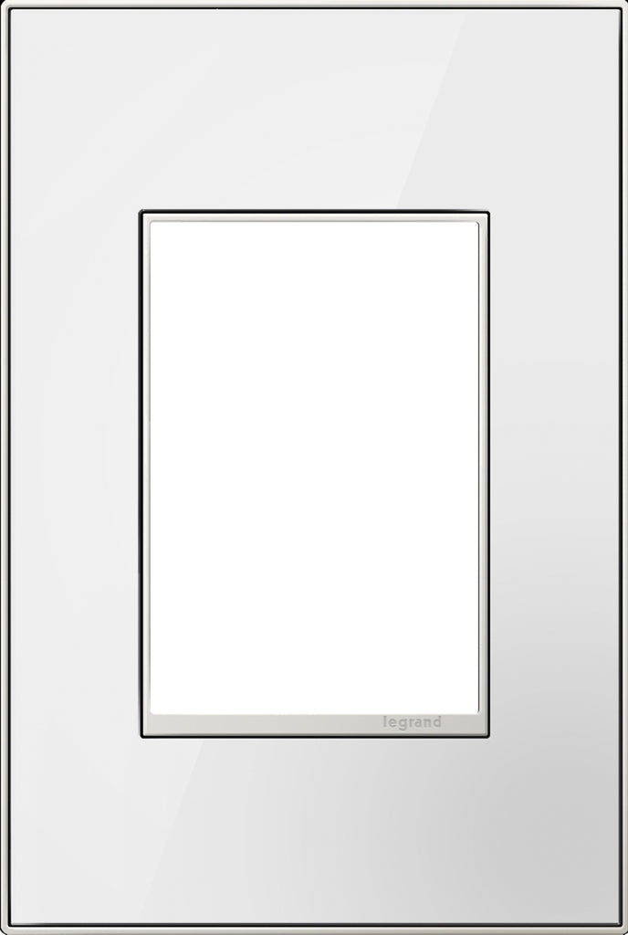 adorne One-Gang+ Screwless Wall Plate in Mirror White