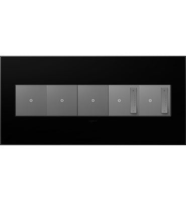 Plaque murale sans vis Adorne Five-Gang en encre noire