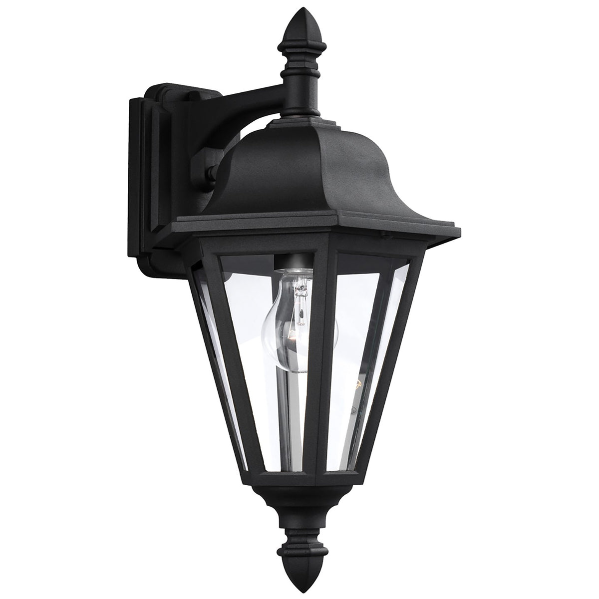 Brentwood One Light Outdoor Wall Lantern in Black