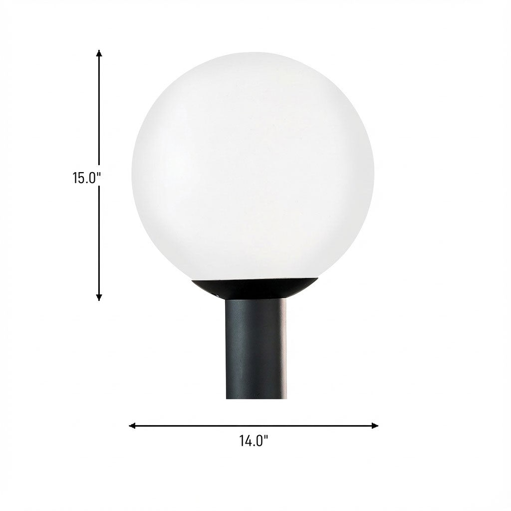 Outdoor Globe One Light Outdoor Post Lantern in White Plastic