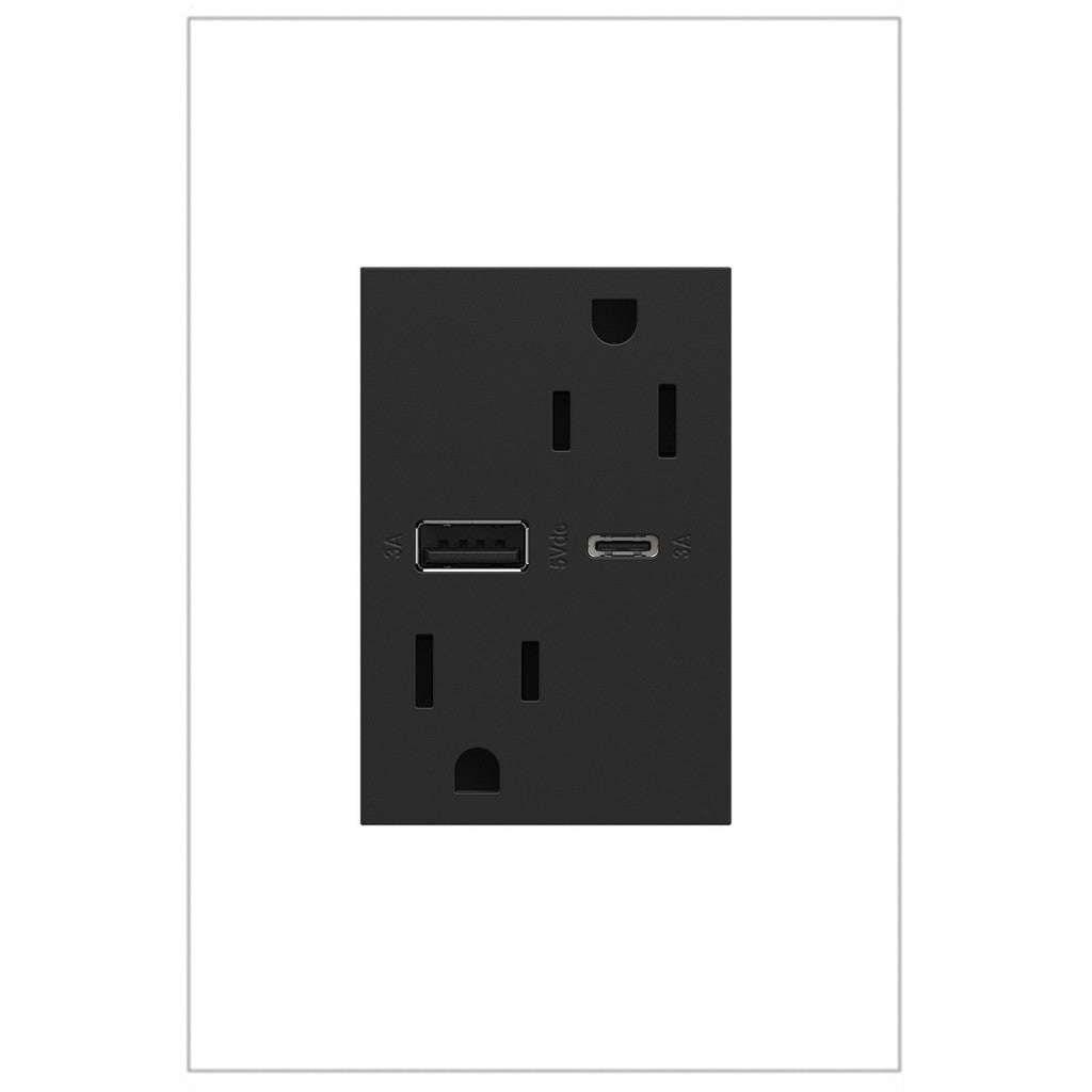 Adorne 15A Tamper Resistant Ultra-Fast USB Type A/C Outlet