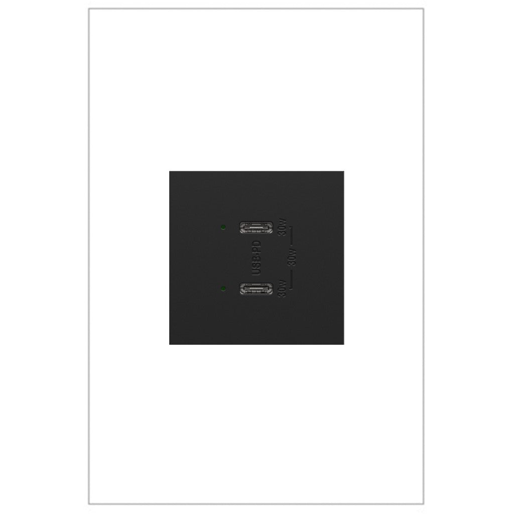 Adorne® Ultra-Fast Plus Power Delivery USB Type-C/C Outlet Module, Graphite