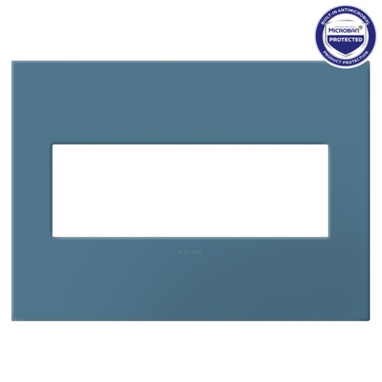 Three-Gang Screwless Wall Plate with Microban