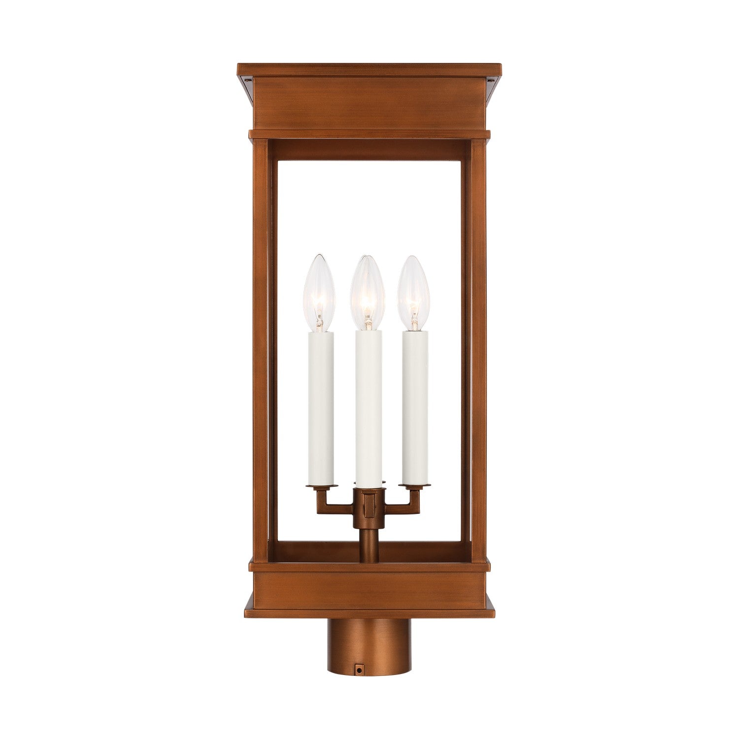 Cupertino Four Light Post Lantern in Natural Copper