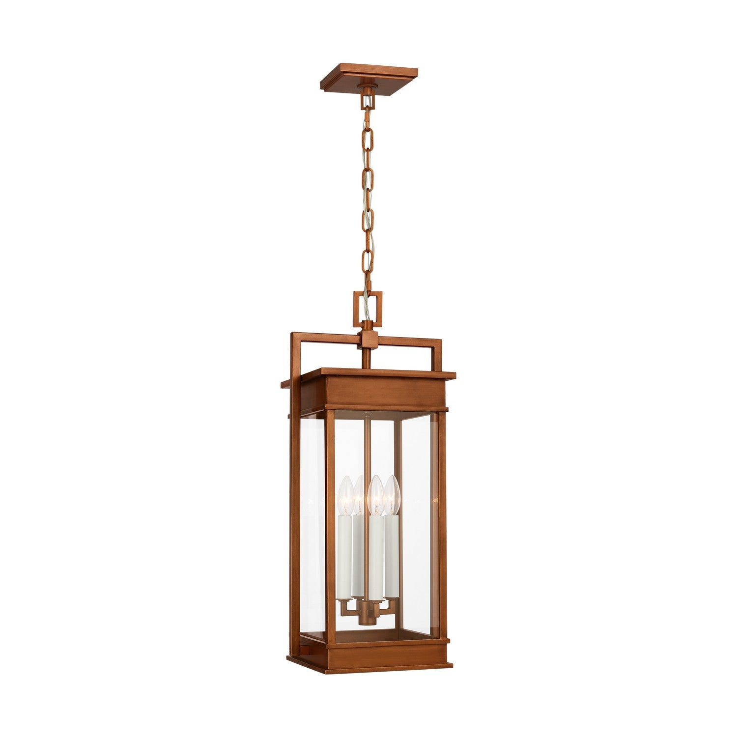Suspension Cupertino à quatre lumières en cuivre naturel