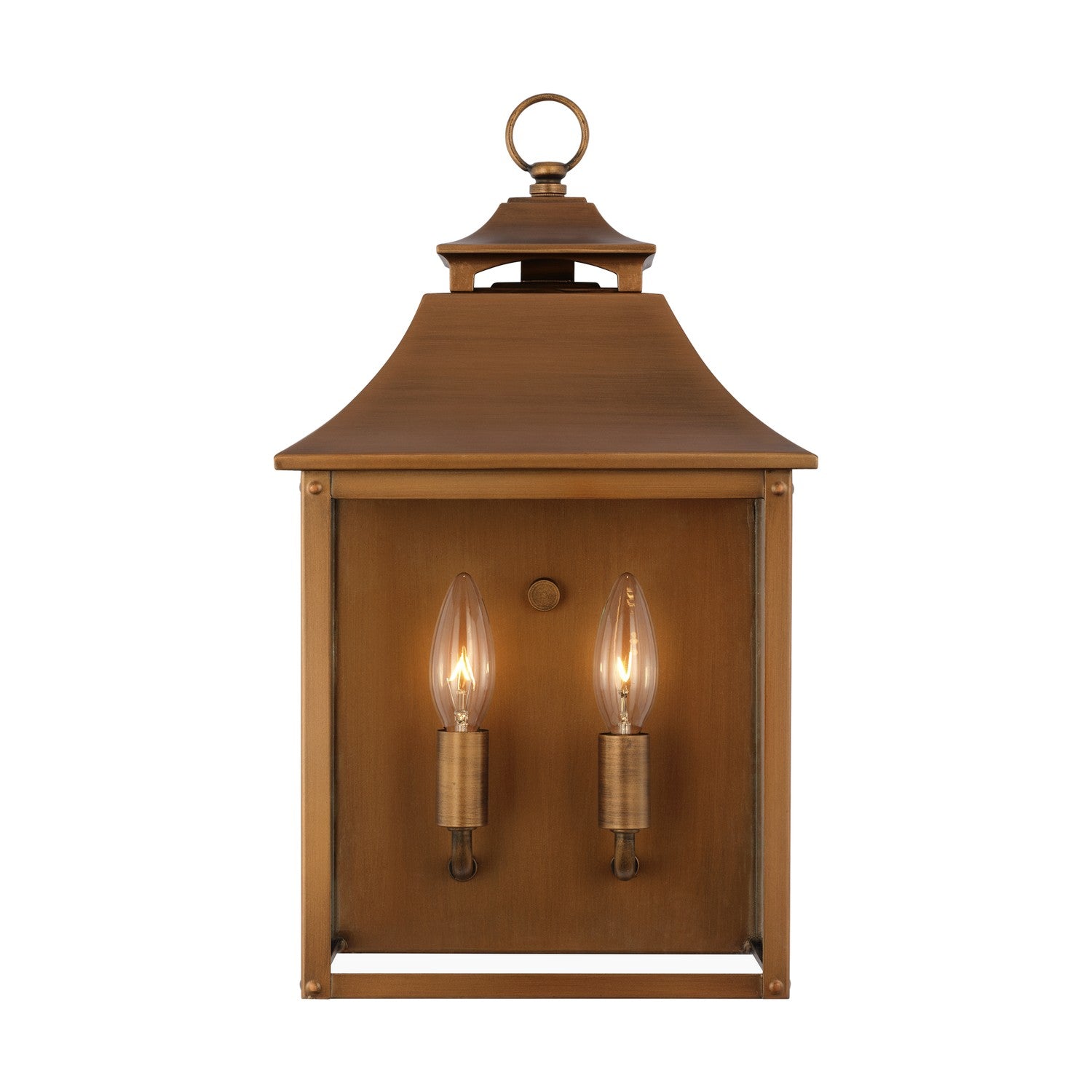 Galena Two Light Wall Lantern in Natural Copper