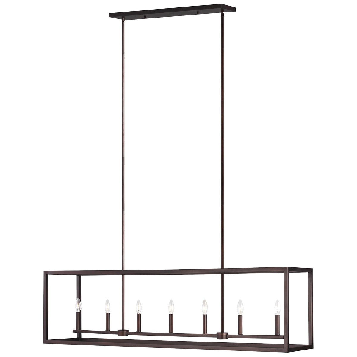 Moffet Street Seven Light Island Pendant in Bronze