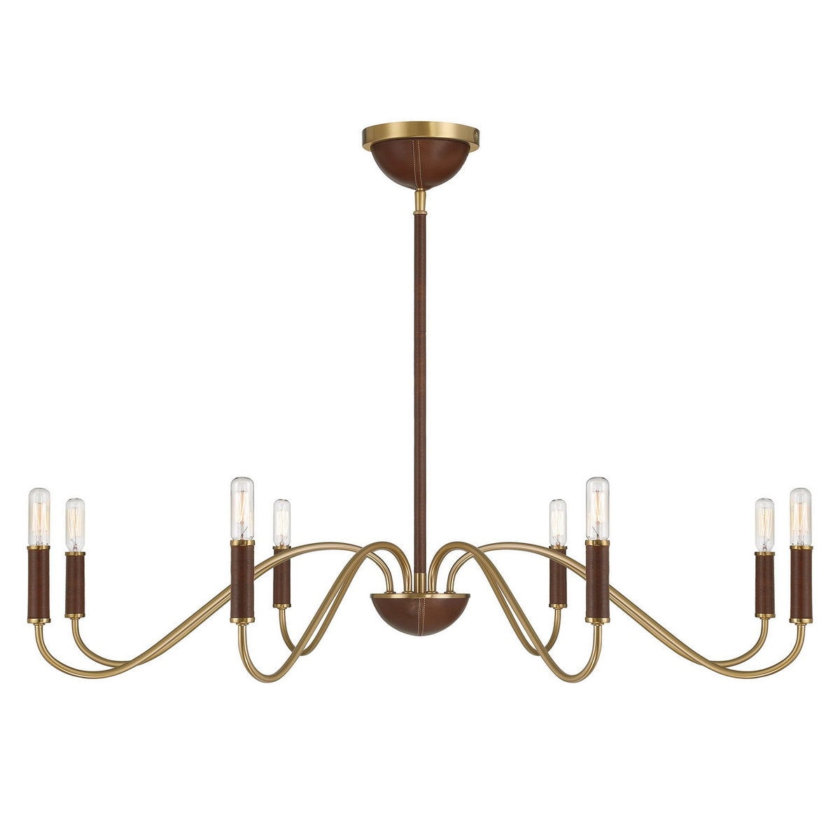 Abeline Eight Light Chandelier in Warm Brass