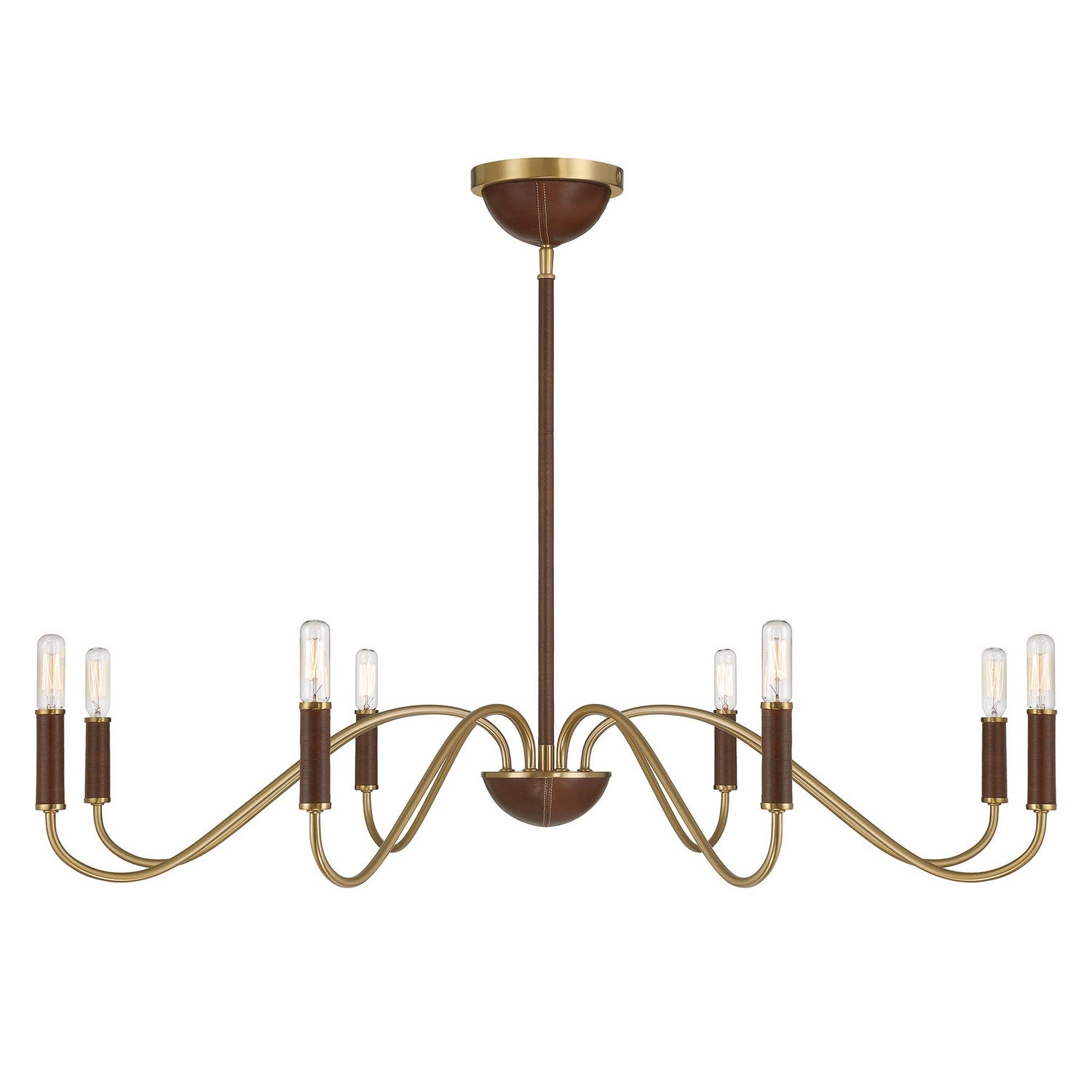 Abeline Eight Light Chandelier in Warm Brass